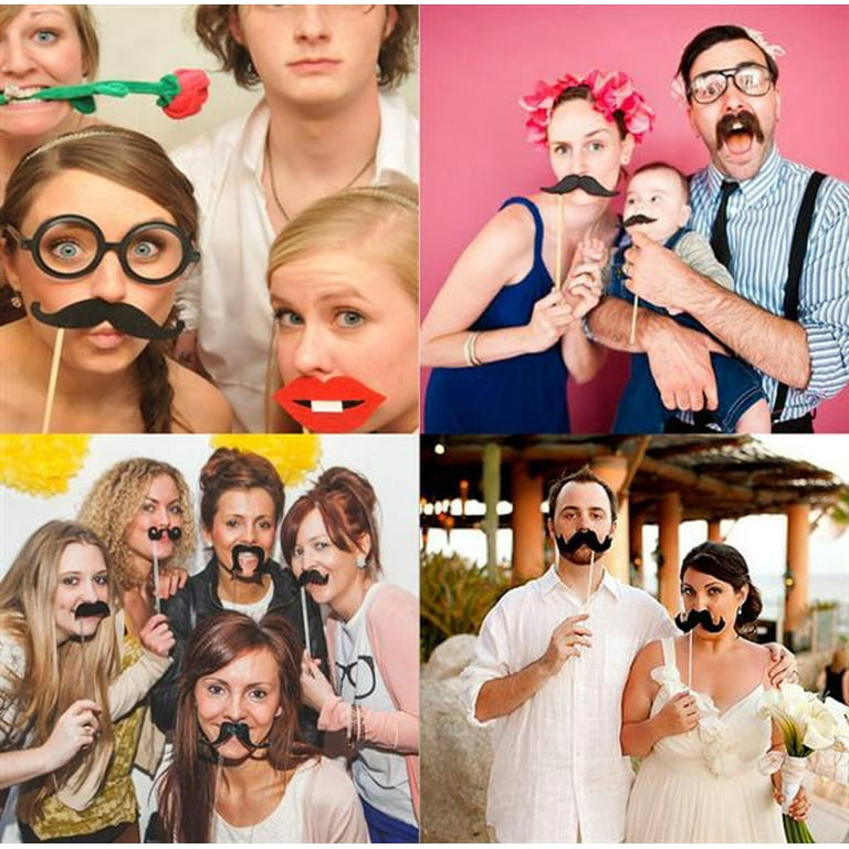 58 Photo Booth Selfie Props Moustache on Stick Weddings Christmas Birthday Party 58 Photo Booth Selfie Props Moustache on Stick Weddings Christmas Birthday Party